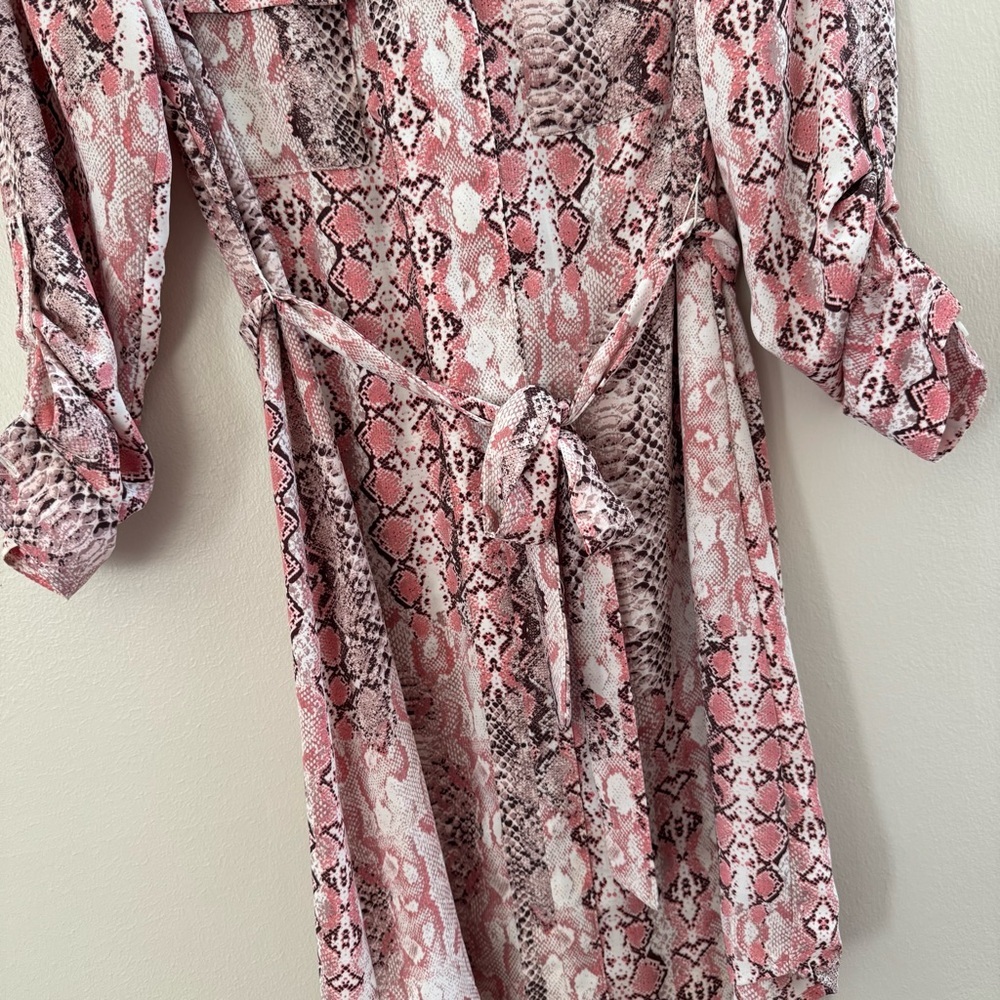 Nanette Lepore Pink Python Print Casual Long Slee… - image 2